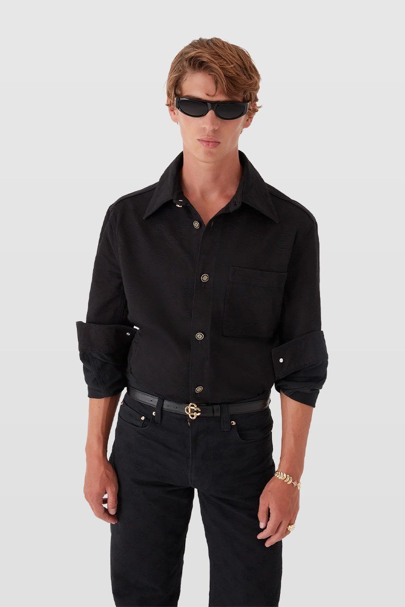 Ανδρικό Μαύρο Denim Monogram Overshirt CASABLANCA
