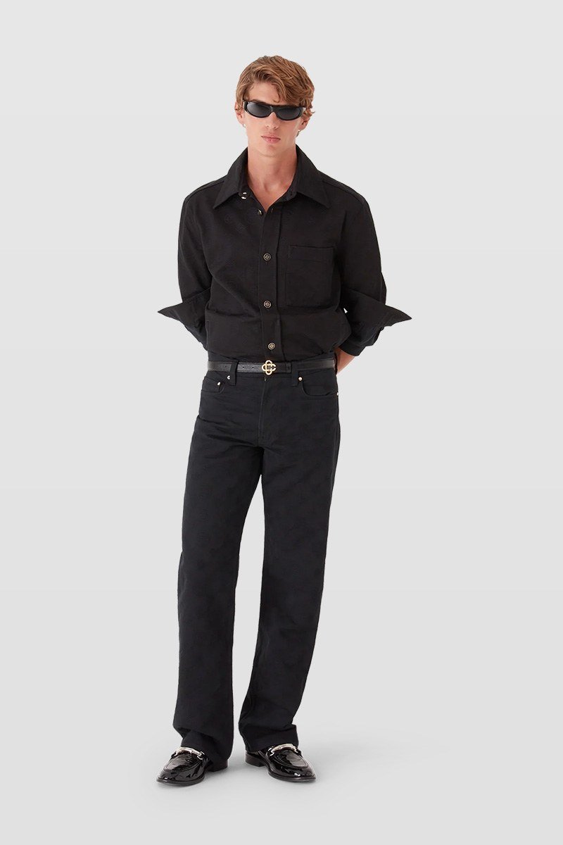 Ανδρικό Μαύρο Denim Monogram Straight CASABLANCA
