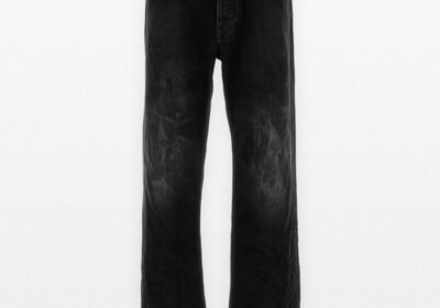 Ανδρικό-Μαύρο-Distressed-Wide-Leg-Denim-Jeans-BALENCIAGA