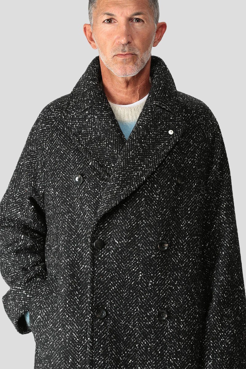 Ανδρικό Μαύρο Double Breasted Coat LUBIAM