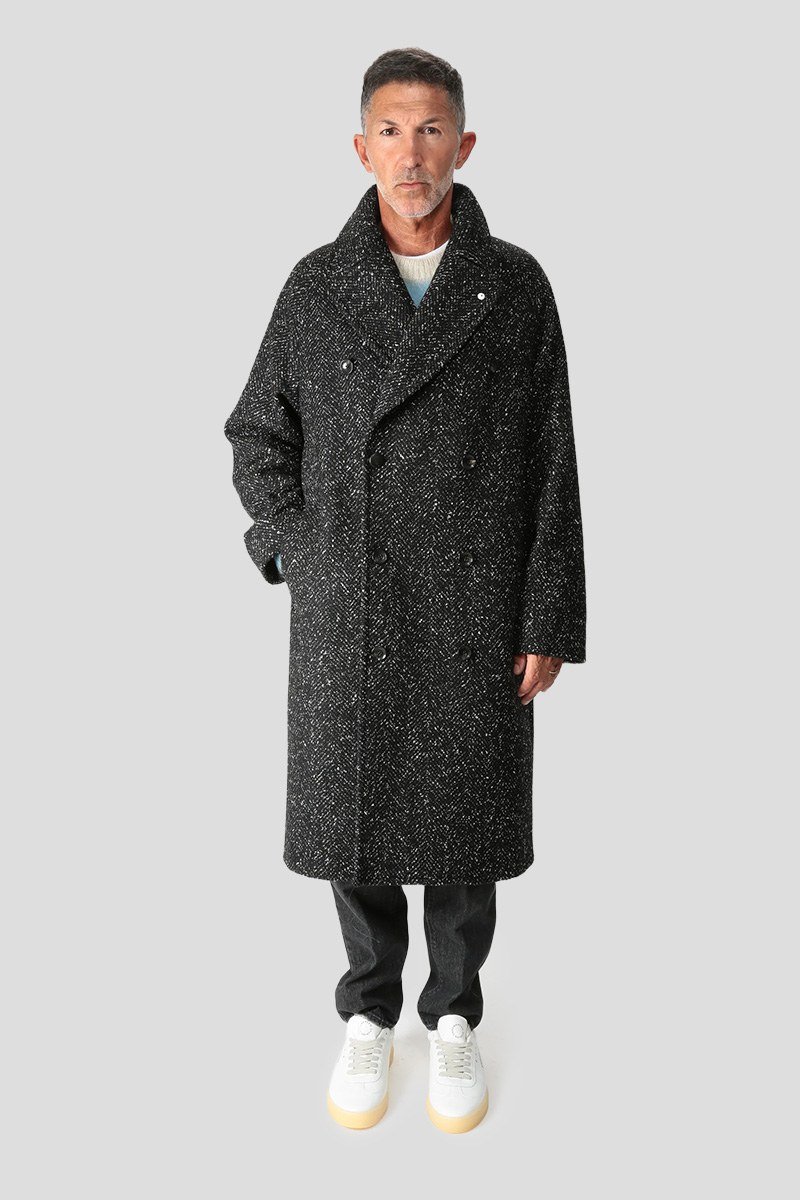 Ανδρικό Μαύρο Double Breasted Coat LUBIAM