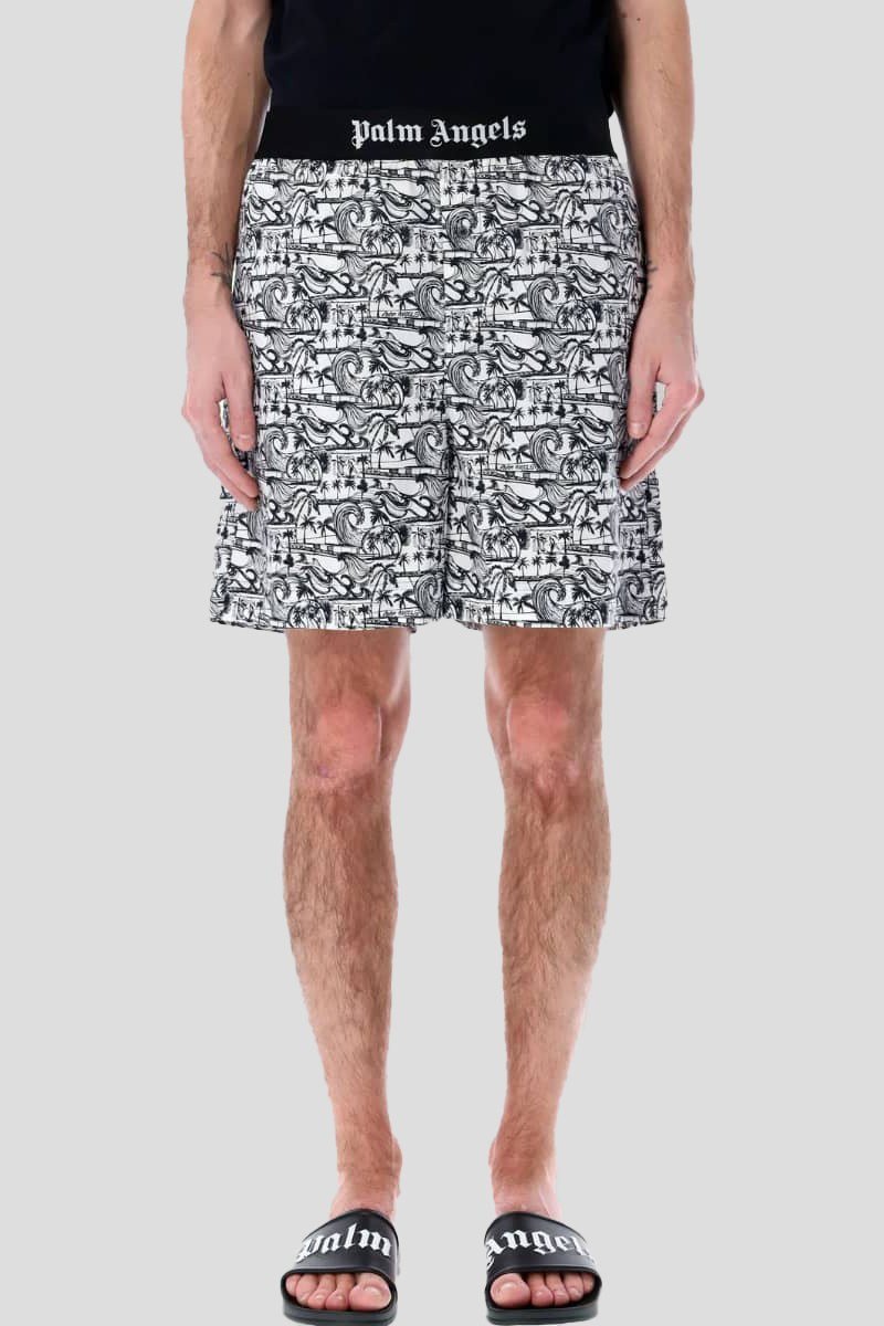 Ανδρικό-Μαύρο-Easy-Grammic-Waves-Easy-Shorts-PALM-ANGELS