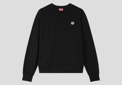 Ανδρικό-Μαύρο-Embroidered-Sweatshirt-In-Cotton-KENZO
