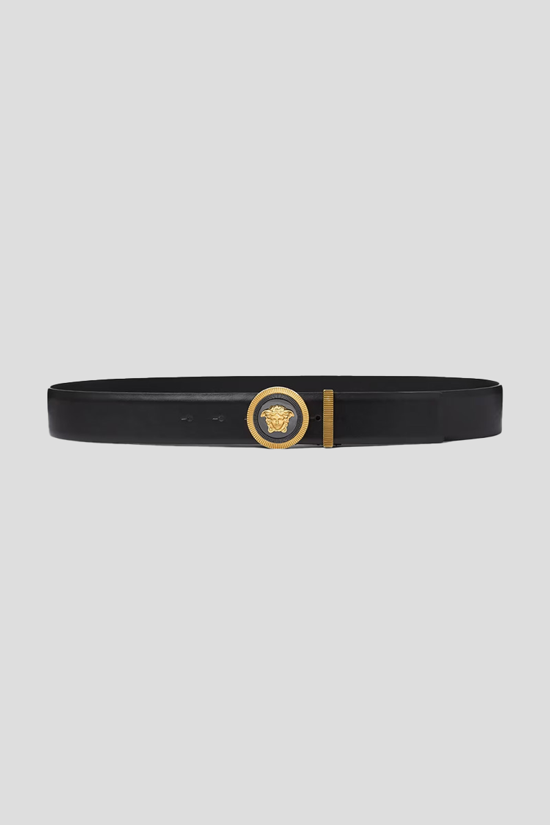 Ανδρικό-Μαύρο-Enamel-Medusa-Biggie-Leather-Belt-VERSACE