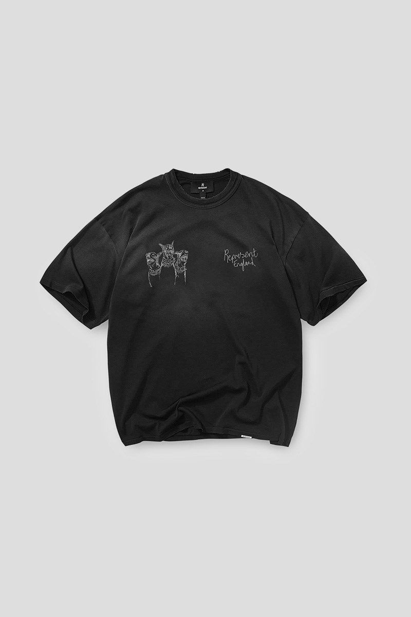 Ανδρικό-Μαύρο-Hand-Drawn-Thoroughbred-T-Shirt-REPRESENT