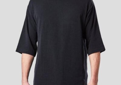 Ανδρικό-Μαύρο-High-Collar-Black-Tee-THOM-KROM