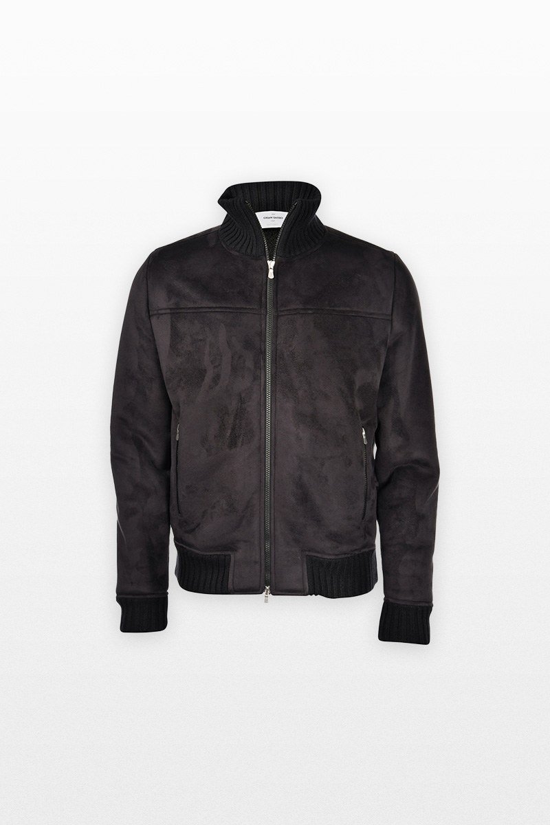 Ανδρικό-Μαύρο-Jacket-Two-Way-Zip-Closure-Black-GRAN-SASSO