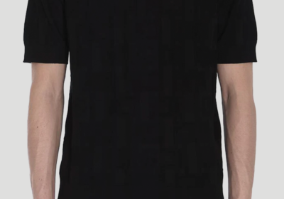 Ανδρικό-Μαύρο-Jacquard-Logo-Polo-Shirt-DOLCEGABBANA