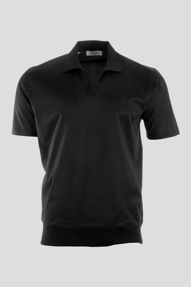 Ανδρικό-Μαύρο-Jersey-Poloshirt-GRAN-SASSO