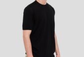 Ανδρικό Μαύρο Knitted T Shirt +39MASQ
