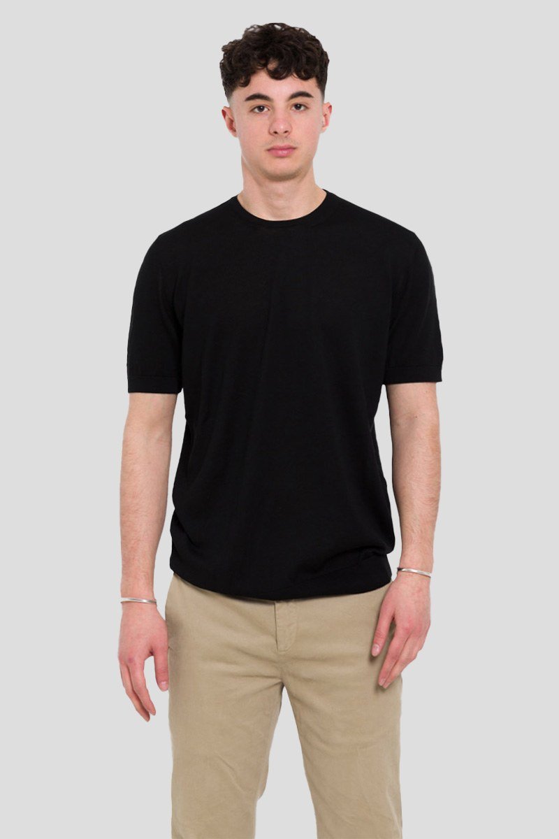 Ανδρικό-Μαύρο-Knitted-T-Shirt-39MASQ