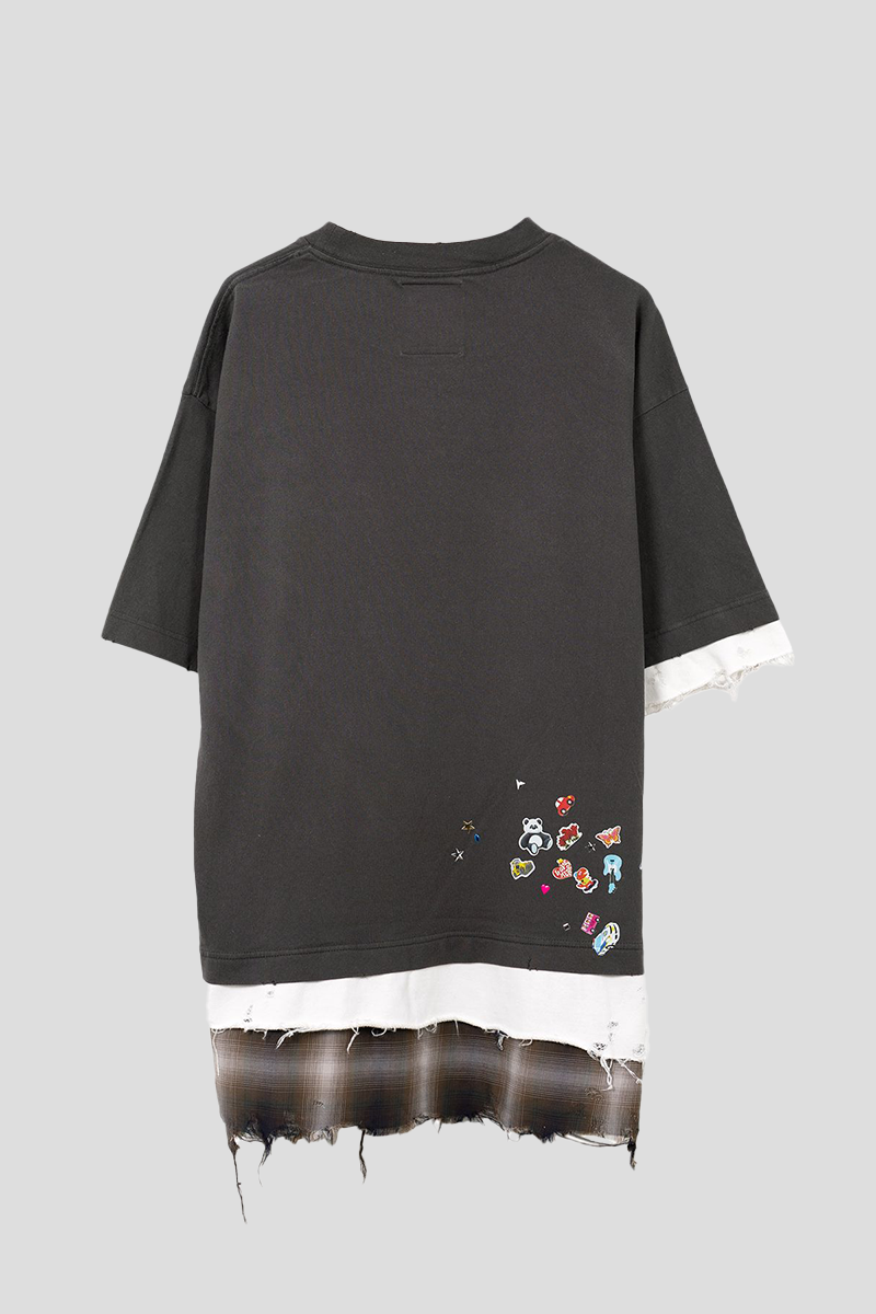 Ανδρικό Μαύρο Layered T shirt MAISON MIHARA YASUHIRO