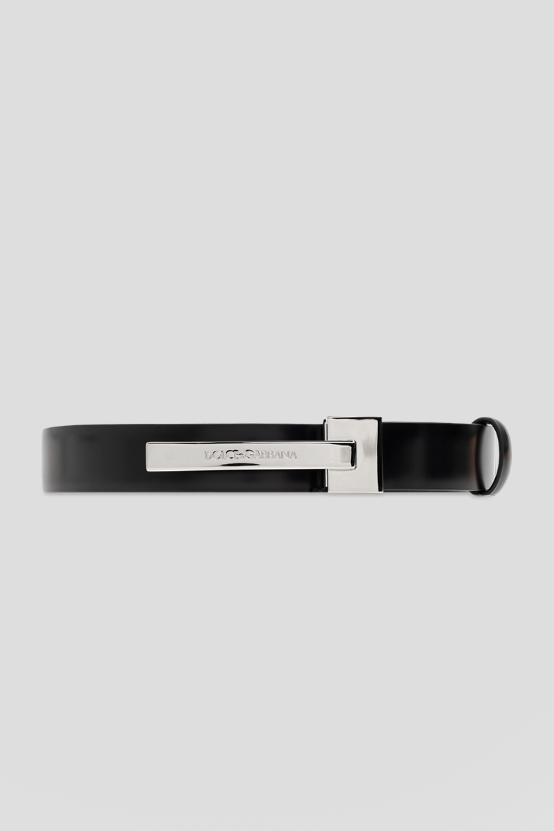 Ανδρικό Μαύρο Leather Belt In DOLCE&GABBANA