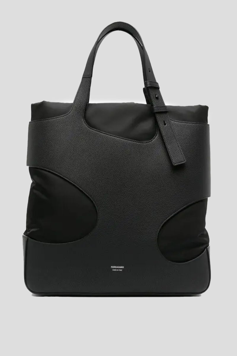 Ανδρικό-Μαύρο-Leather-Padded-Bag-SALVATORE-FERRAGAMO