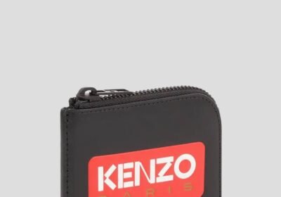 Ανδρικό-Μαύρο-Leather-Zip-Wallet-In-Black-KENZO
