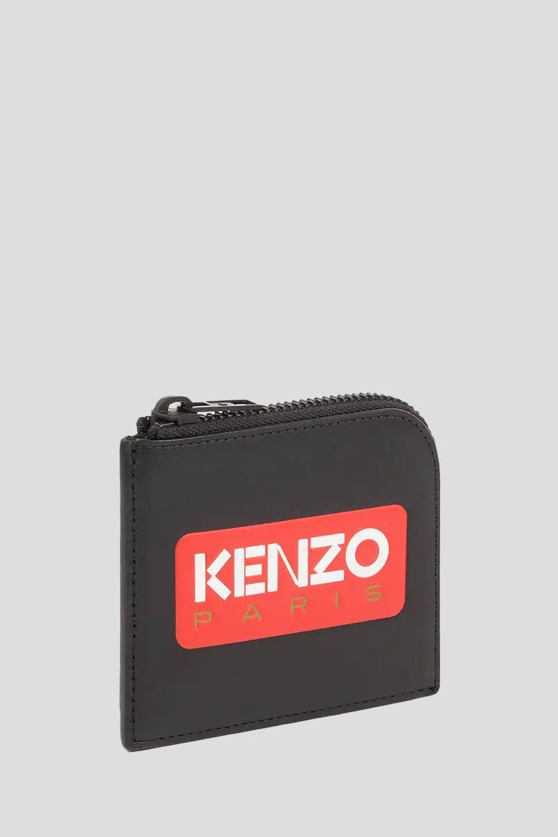 Ανδρικό-Μαύρο-Leather-Zip-Wallet-In-Black-KENZO