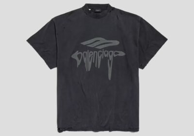 Ανδρικό-Μαύρο-Liquefied-T-shirt-Oversized-BALENCIAGA