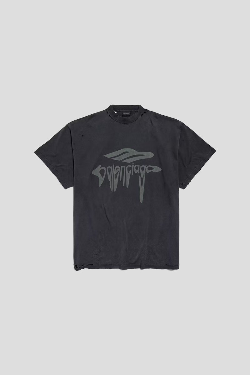 Ανδρικό-Μαύρο-Liquefied-T-shirt-Oversized-BALENCIAGA