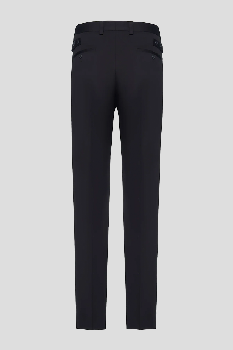 Ανδρικό Μαύρο Logo Cotton Trousers DOLCE&GABBANA