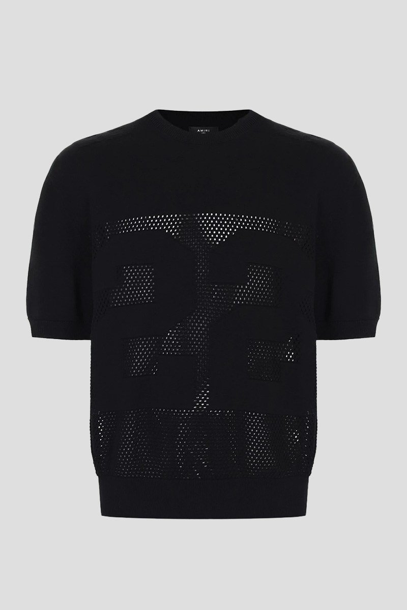Ανδρικό-Μαύρο-Logo-Embossed-Fine-Knit-Jumper-AMIRI