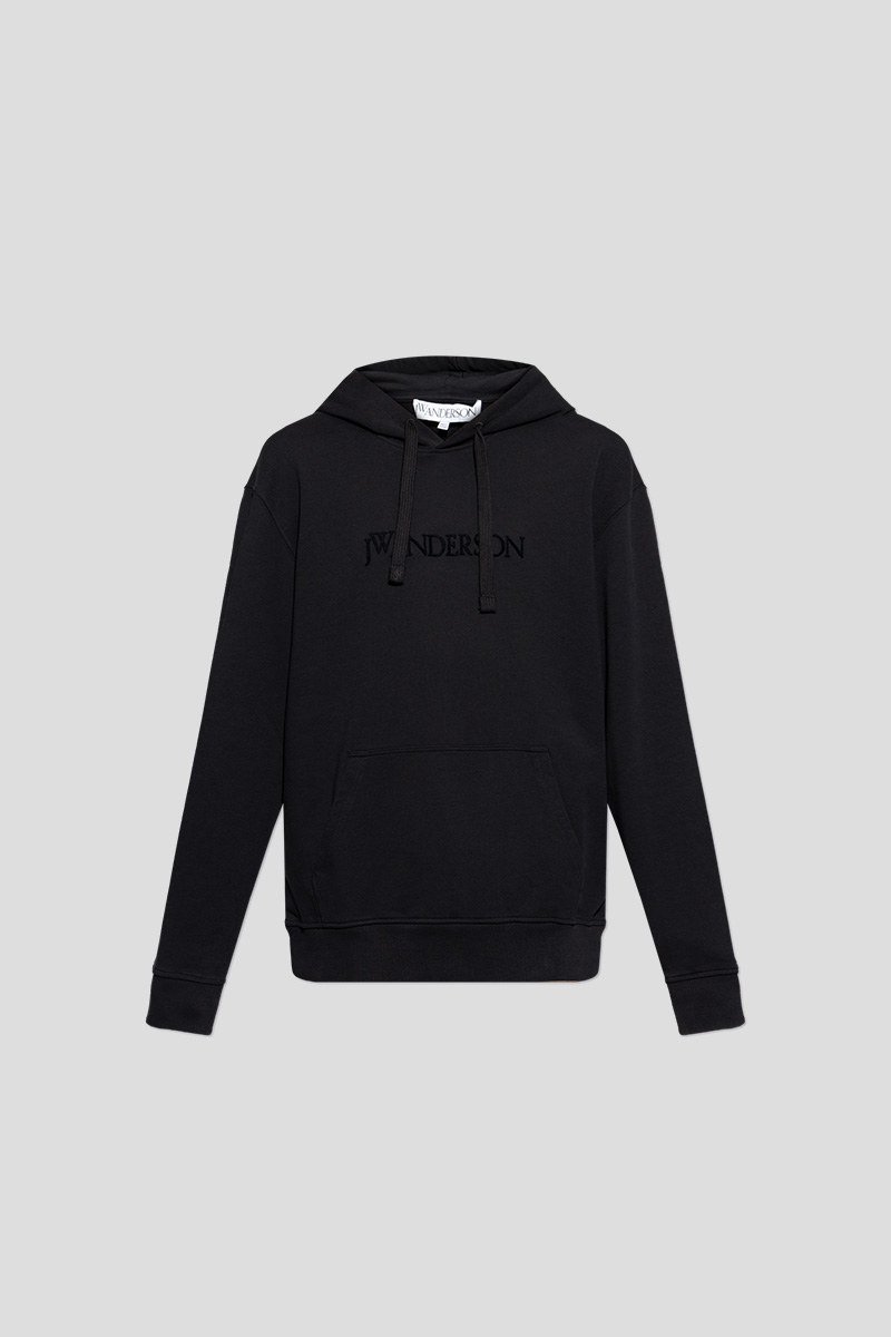 Ανδρικό-Μαύρο-Logo-Embroidery-Hoodie-JWANDERSON