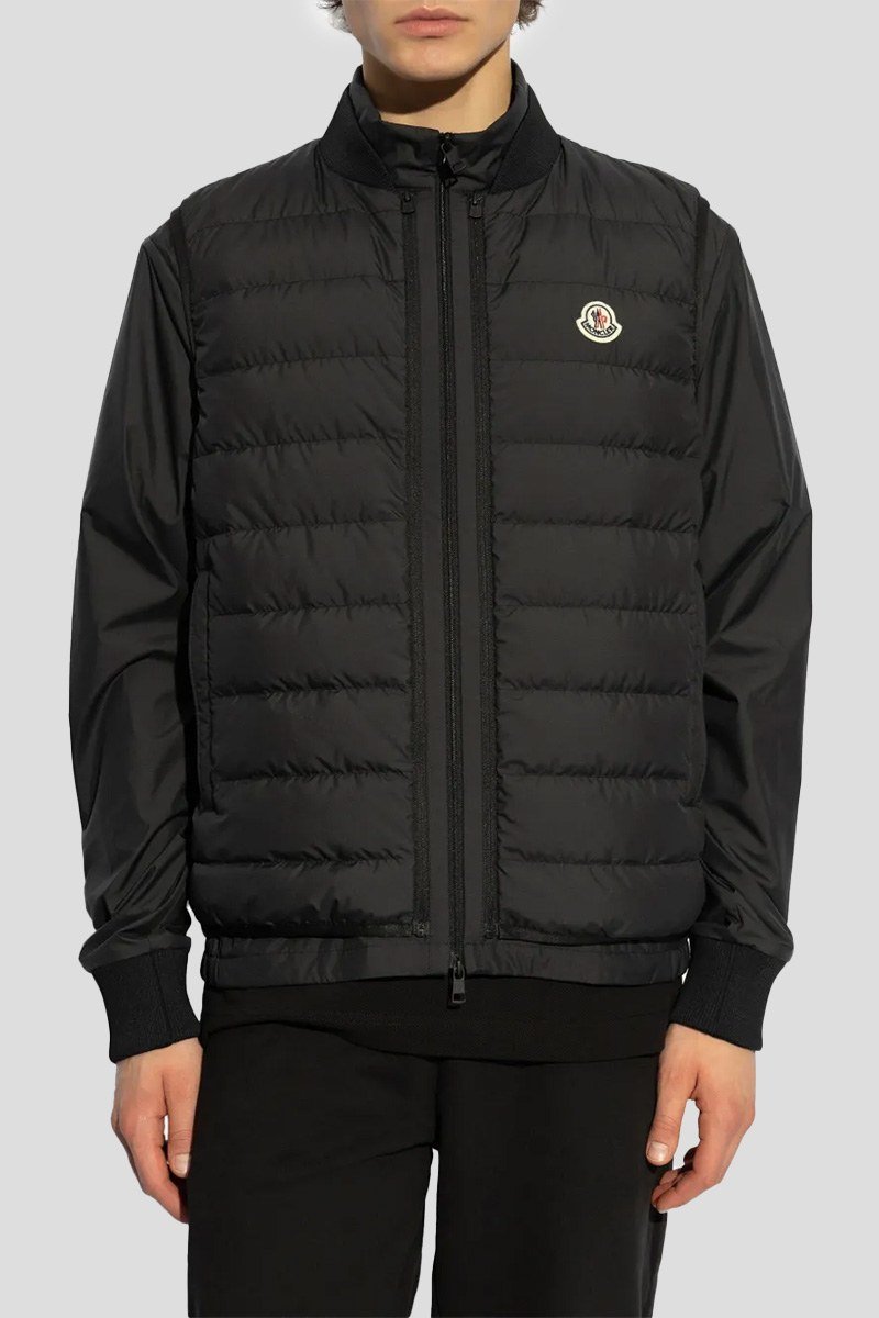Ανδρικό Μαύρο Logo Patch Zip MONCLER