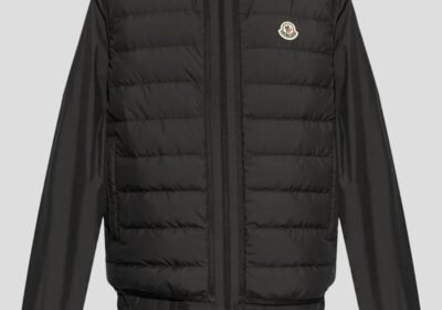 Ανδρικό-Μαύρο-Logo-Patch-Zip-Up-Padded-Jacket-MONCLER