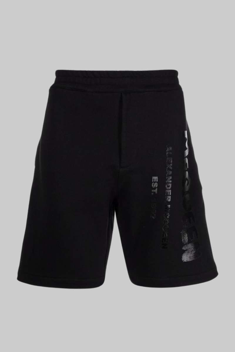 Ανδρικό-Μαύρο-Logo-Print-Track-Shorts-ALEXANDER-MCQUEEN