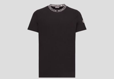 Ανδρικό-Μαύρο-Logo-trimmed-t-shirt-MONCLER