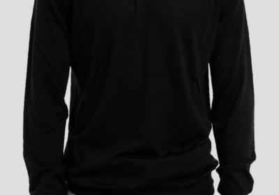 Ανδρικό-Μαύρο-Long-Sleeved-Polo-Shirt-39MASQ