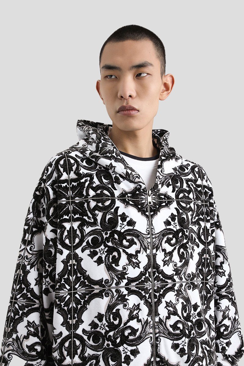 Ανδρικό Μαύρο Majolica Print Jacquard DOLCE&GABBANA