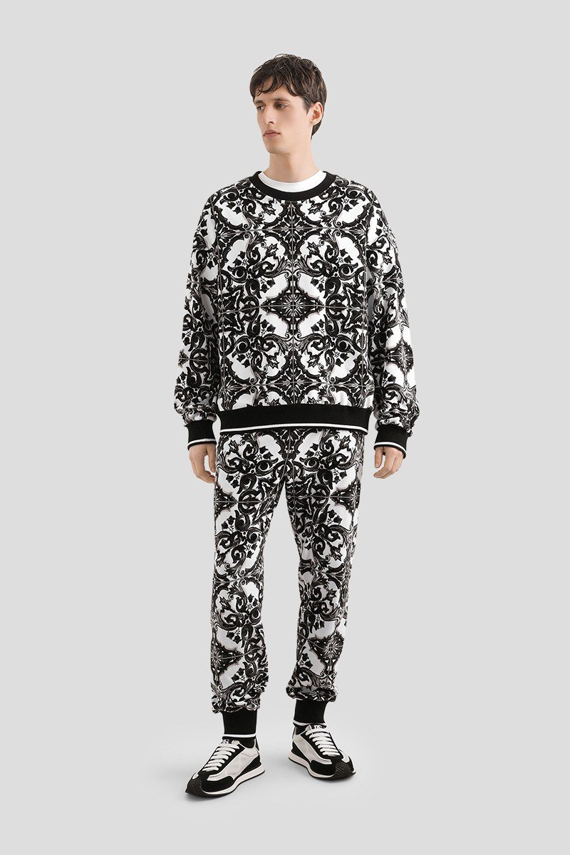 Ανδρικό Μαύρο Majolica Print Jacquard DOLCE&GABBANA