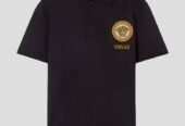 Ανδρικό Μαύρο Medusa Embroidered Polo VERSACE