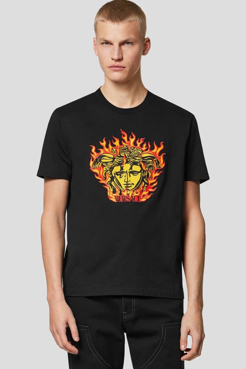 Ανδρικό Μαύρο Medusa Flame T VERSACE