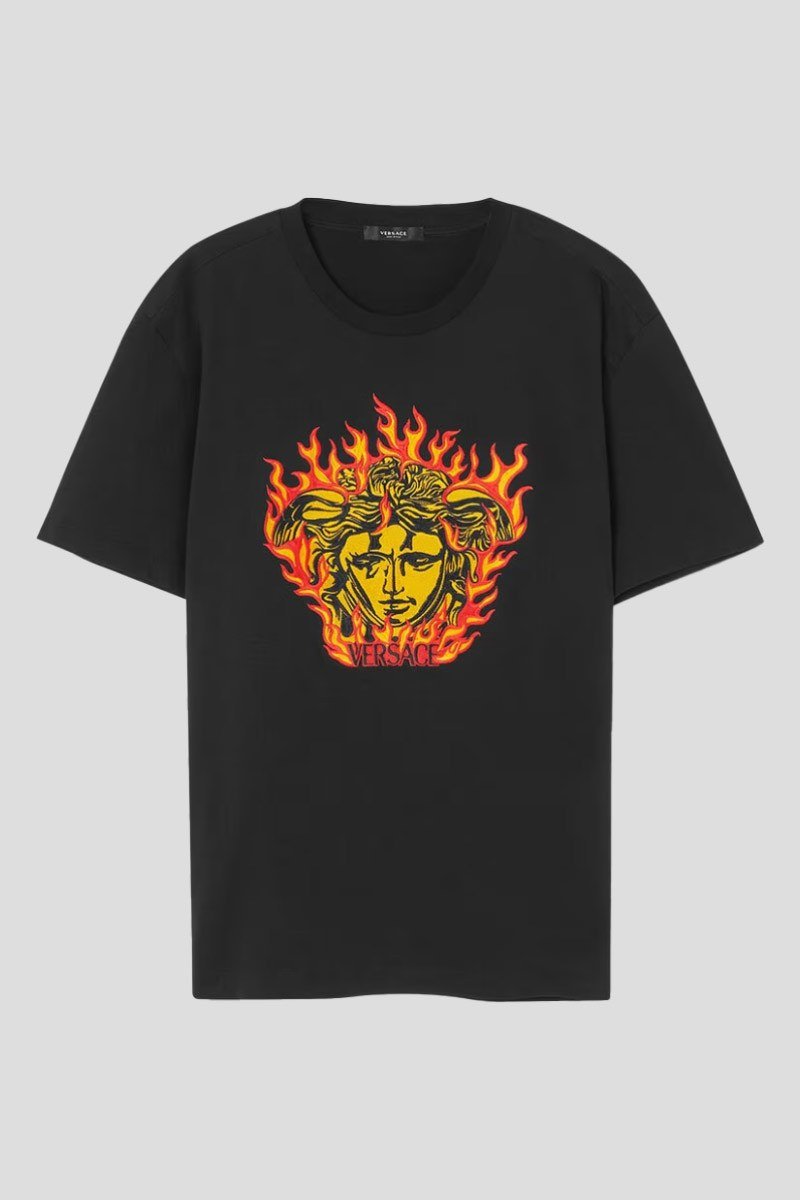 Ανδρικό-Μαύρο-Medusa-Flame-T-Shirt-VERSACE