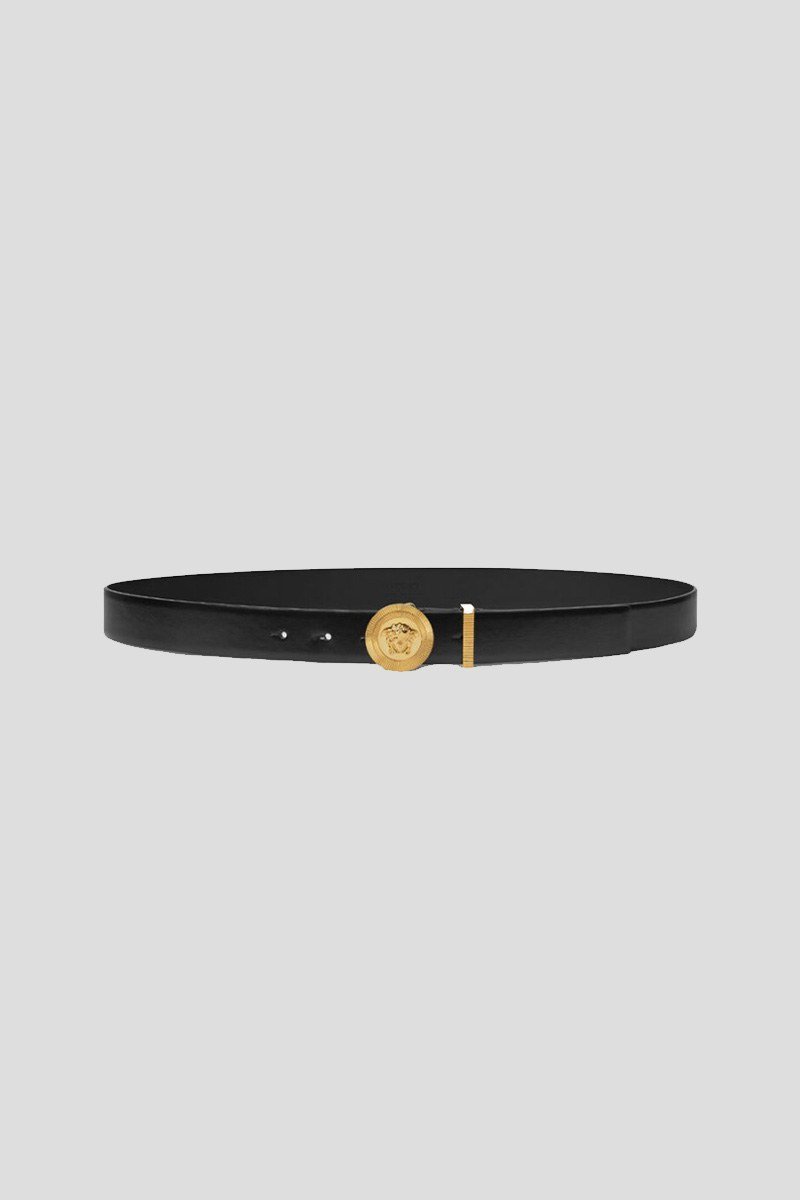 Ανδρικό-Μαύρο-Medusa-Logo-Leather-Belt-VERSACE