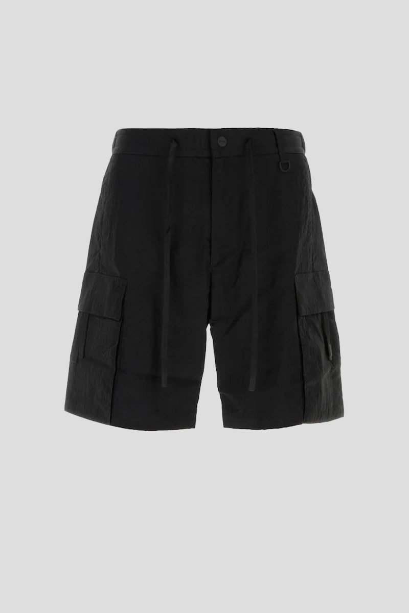Ανδρικό-Μαύρο-Mens-Black-Nylon-Cargo-Shorts-HERNO