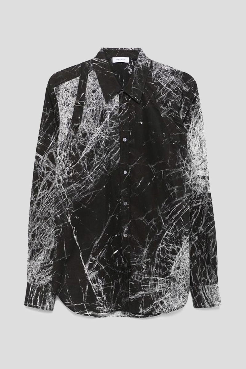 Ανδρικό-Μαύρο-Mens-Black-Smashed-Screen-Print-Shirt-ALEXANDER-MCQUEEN