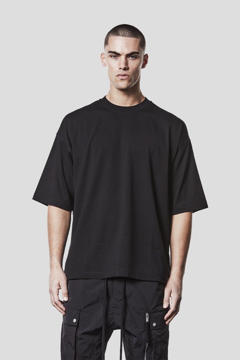 Ανδρικό-Μαύρο-Mens-Round-Neck-T-Shirt-THOM-KROM