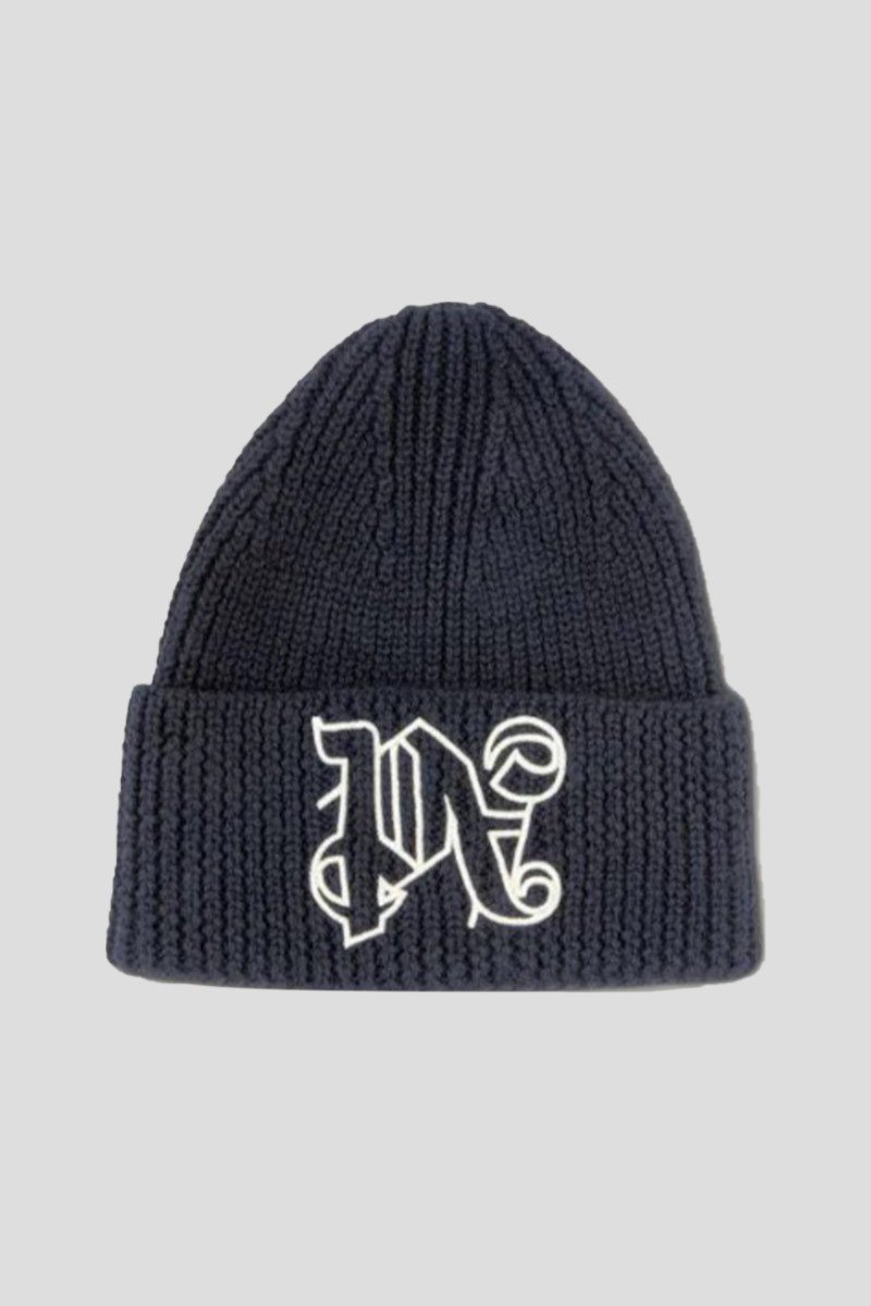 Ανδρικό-Μαύρο-Monogram-Black-Beanie-PALM-ANGELS