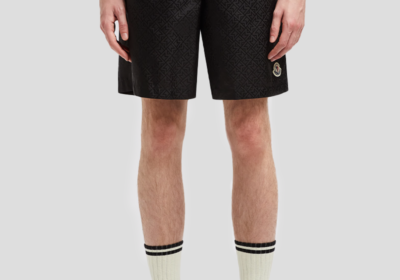 Ανδρικό-Μαύρο-Monogram-Jacquard-Swim-Shorts-MONCLER