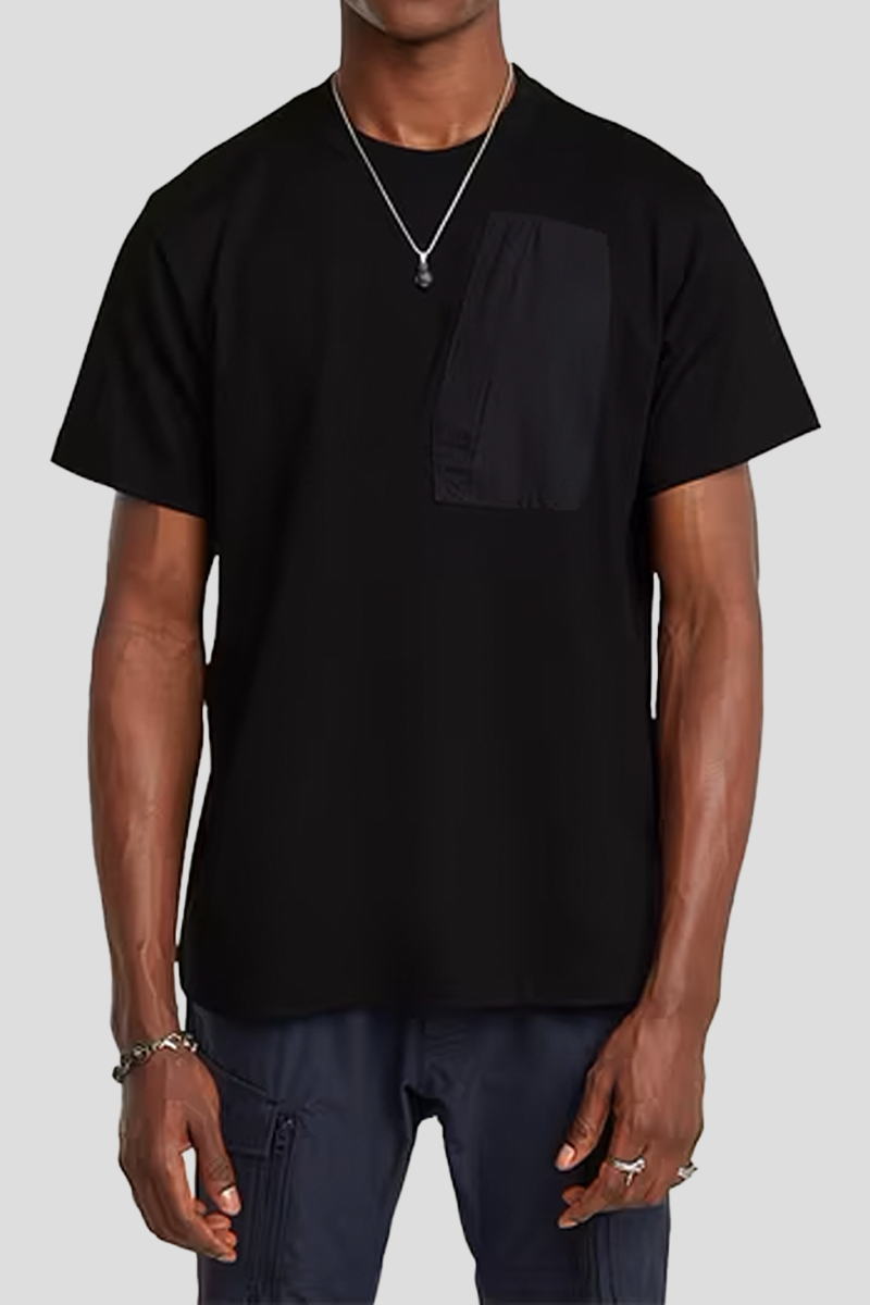 Ανδρικό-Μαύρο-Outdoor-Woven-Pocket-Loose-T-Shirt-G-STAR