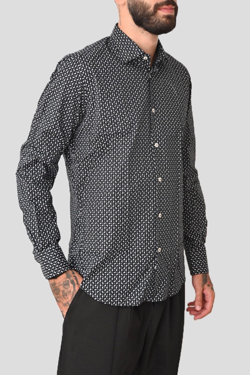 Ανδρικό Μαύρο Patterned Shirt In MONK