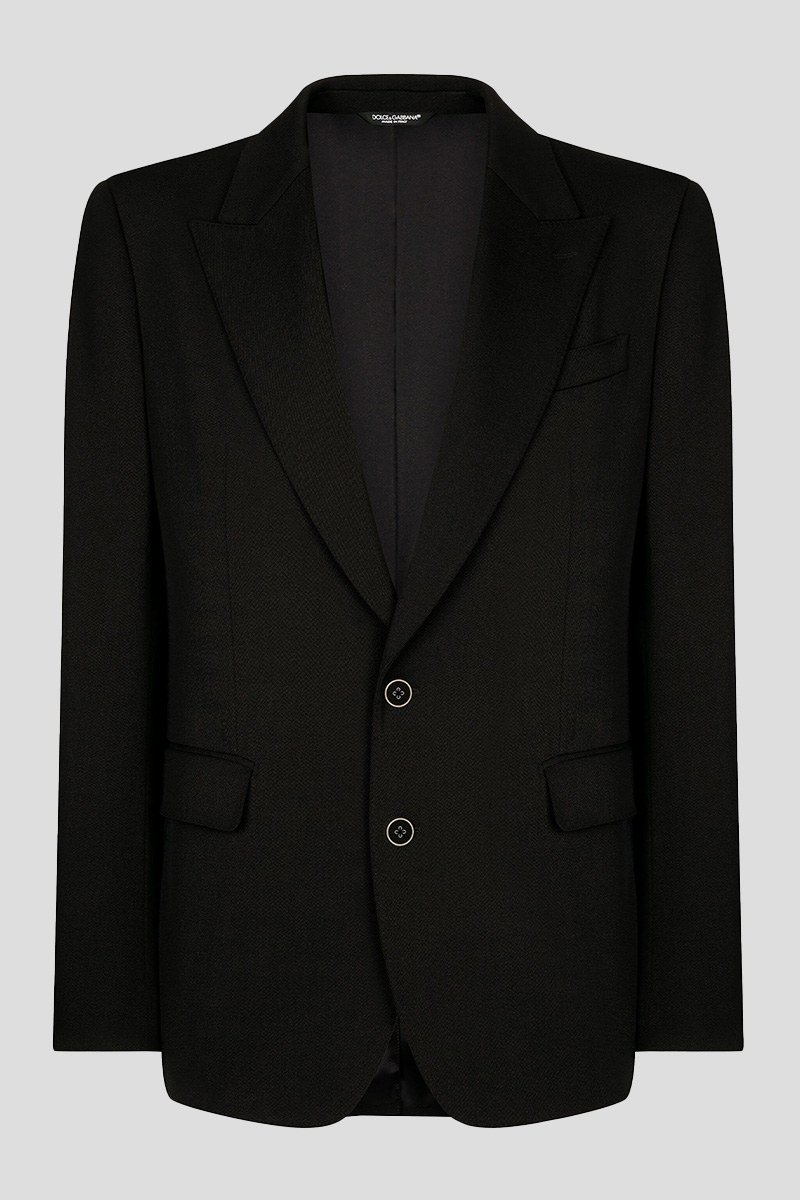 Ανδρικό-Μαύρο-Peak-Lapel-Single-Breasted-Jacket-DOLCEGABBANA