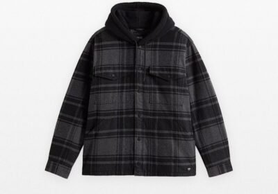 Ανδρικό-Μαύρο-Piedmont-Hooded-Plaid-Shacket-VANS