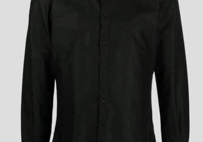 Ανδρικό-Μαύρο-Pinstripe-Long-Sleeve-Cotton-Shirt-DOLCEGABBANA