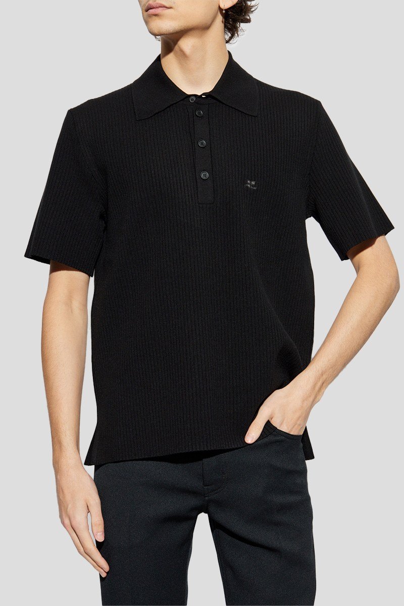 Ανδρικό Μαύρο Polo With Logo COURRÈGES