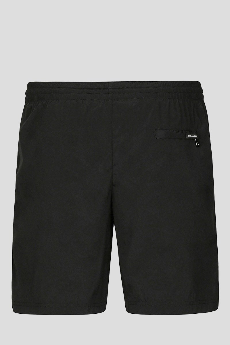 Ανδρικό Μαύρο Print Drawstring Swim DOLCE&GABBANA