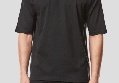 Ανδρικό-Μαύρο-Printed-Round-Neck-Shirt-THOM-KROM