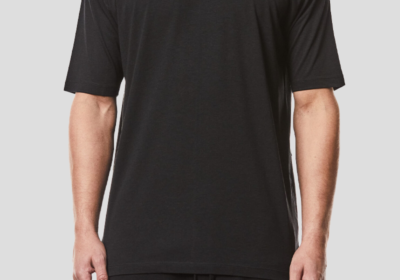 Ανδρικό-Μαύρο-Printed-Round-Neck-Shirt-THOM-KROM